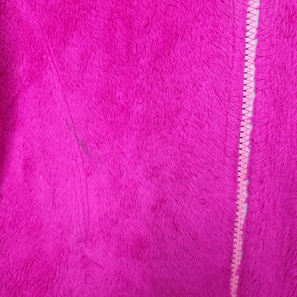 30) THE NORTH FACE Pink/Pink Mock Neck Fuzzy Jacket Kid's Sz. M 10/12 - Picture 2 of 7